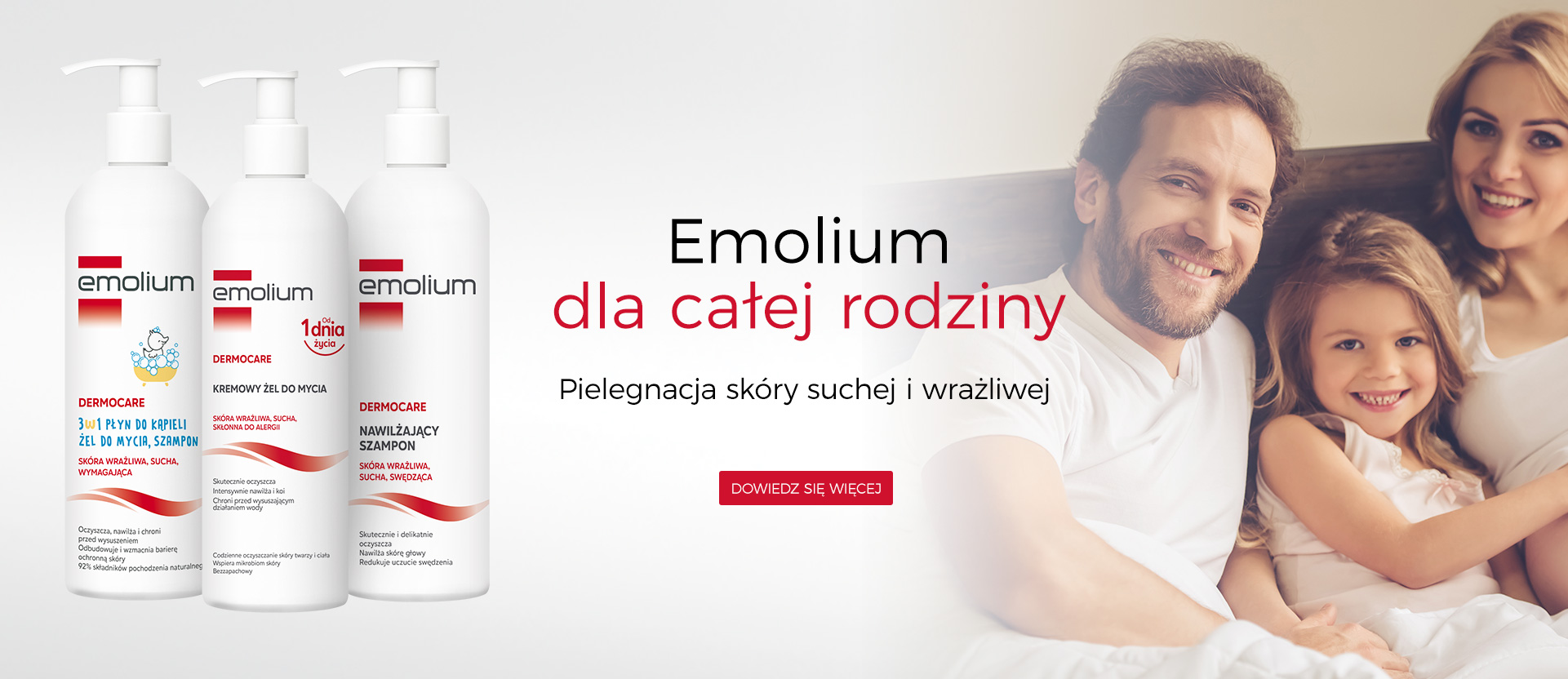 Emolium dla rodziny - delikatna pielęgnacja skóry od 1. dnia przez całe życie